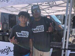 Supporters of Nikko Locastro with "Free Nikko" shirts